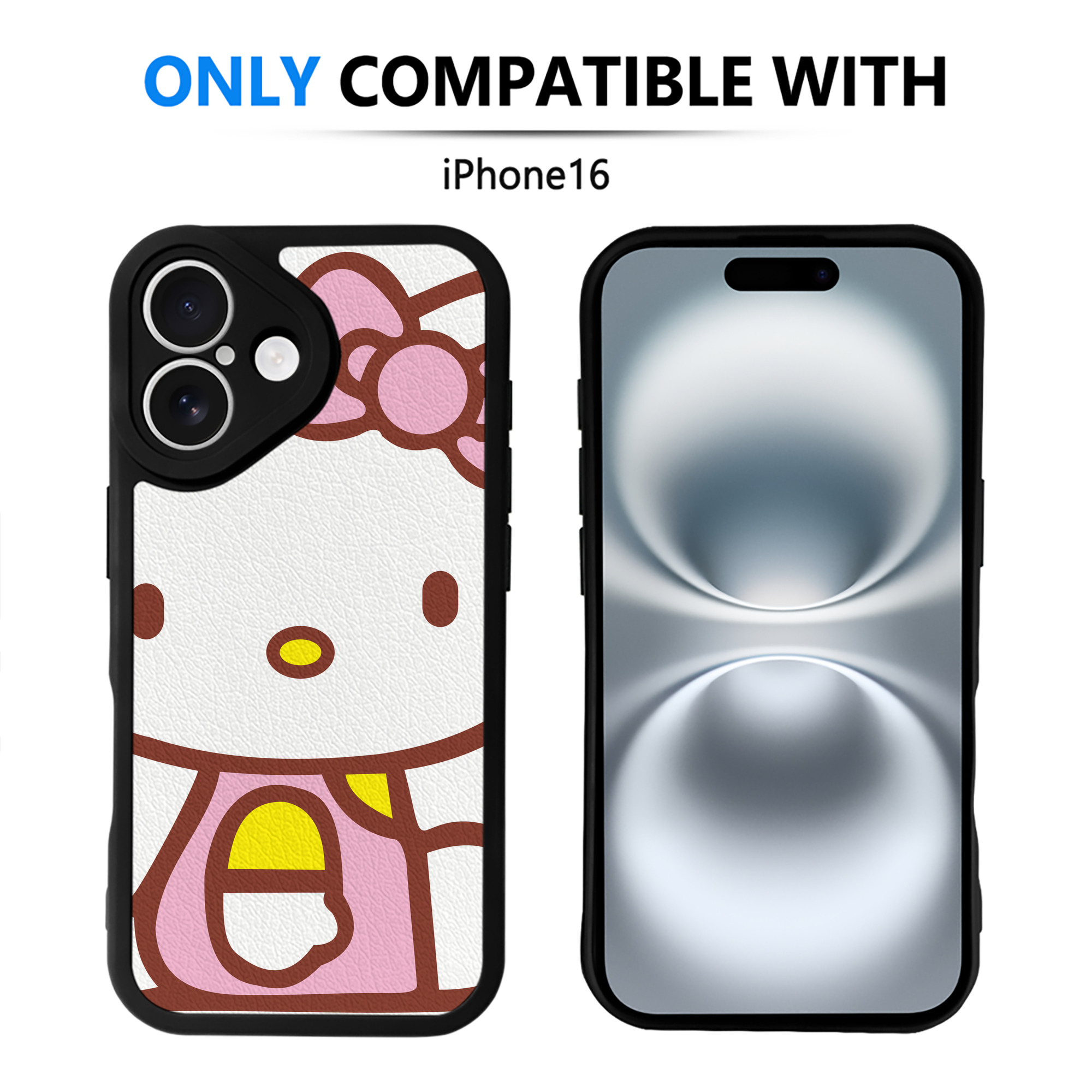 （画像用） Hello Kitty ハローキティ 【iPhone 16シリーズ対応】シリコンスマホケース（レザー調） 材質：シリコン